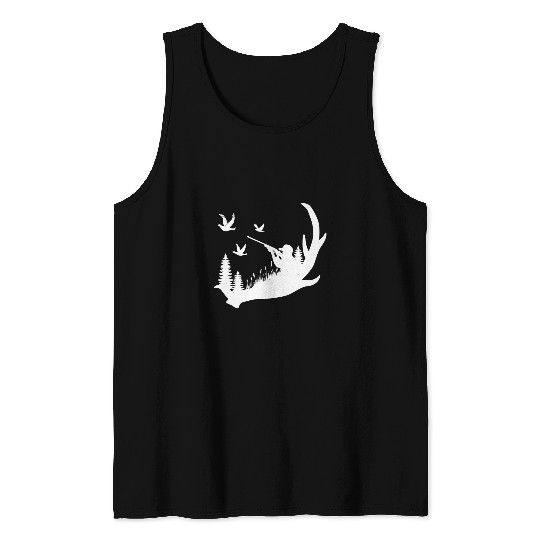 Pigeon Antler Bird Dove Hunting Gift   2Dove Hunter Tank Tops