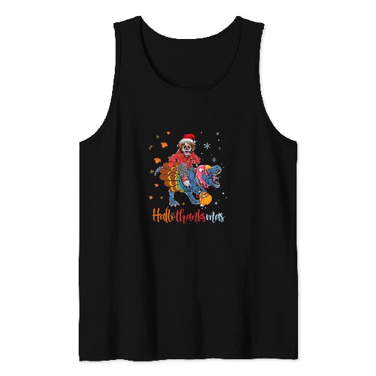 Border Collie Hallothanksmas Halloween Costume Funny Dog Tank Tops