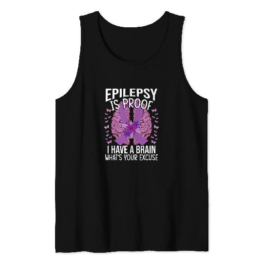 Epilepsy Is Proof Epliepsy Awareness Month Purple Ribbon Tank Tops