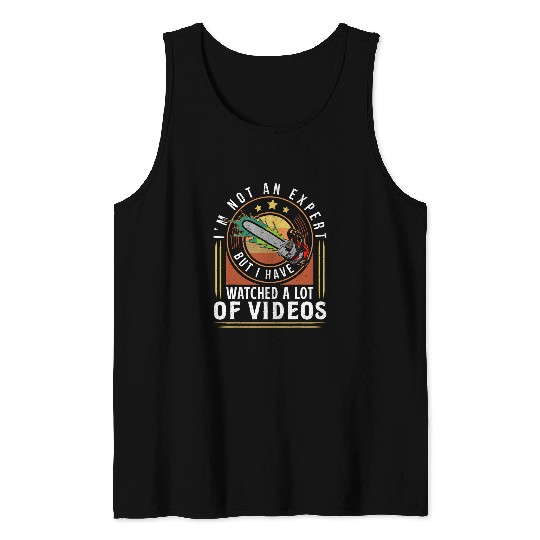 Chainsaw woodworking lumberjack woodworker arborist gardener 2 Tank Tops