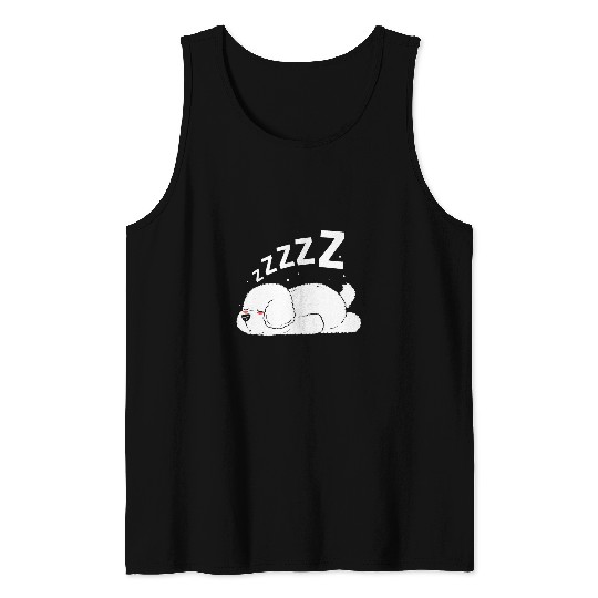 Cute Pet Lover Dog Owner Sleeping Bichon Frise Tank Tops