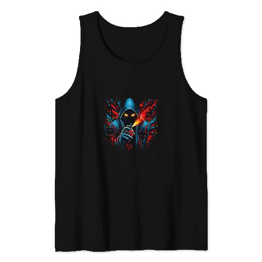 Graffiti Artist With Spray Cans Tagger Street Art Tank Tops