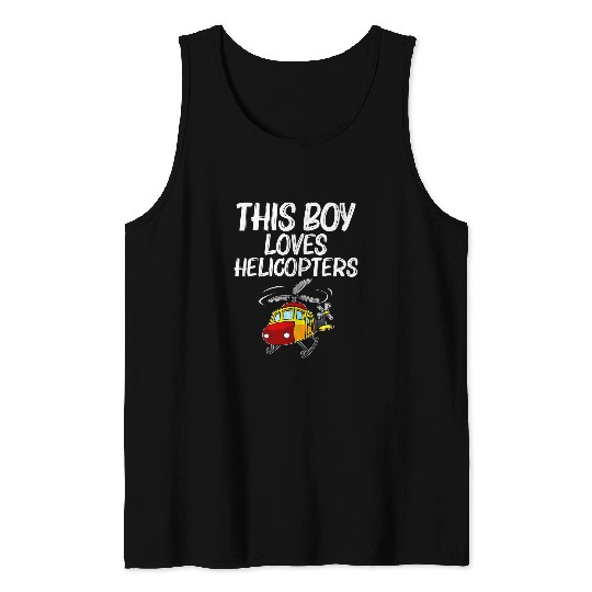 Cool Helicopter Gift For Boys Kids Chopper Helicopter Pilot Tank Tops