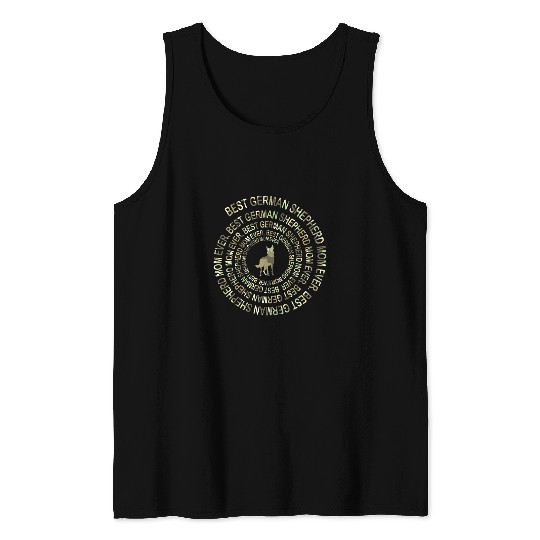 Flag US Camo German Shepherd Dog Mom Ever Spiral Dog Lover Tank Tops