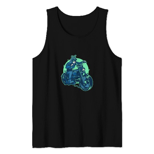 Japanese Samurai Motorcycle Driver Big Bike Ninja Tank Tops