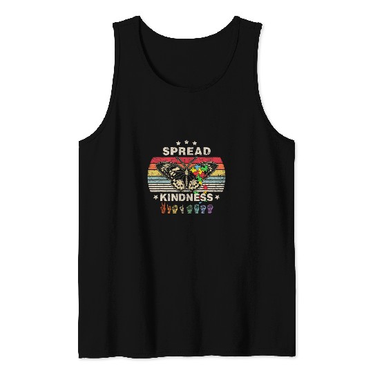 Spread Kindness Inspirational Positive Butterfly Teacher 21 Tank Tops