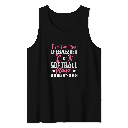 Funny Softball Cheer Lover Graphic Women Girls Cheerleader 15 Tank Tops