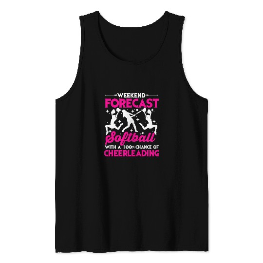 Funny Softball Cheer Lover Graphic Women Girls Cheerleader 45 Tank Tops