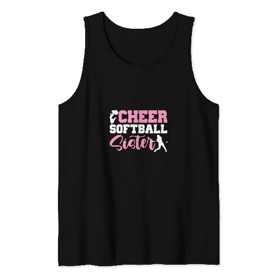 Funny Softball Cheer Lover Graphic Women Sisters Cheerleader 8 Tank Tops