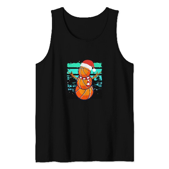 Basketball Snowman Funny Snow Balls Snowmen Lover Tank Tops