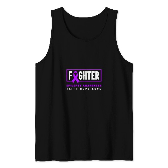 Epilepsy Fighter Purple Day Epilepsy Awareness Tank Tops
