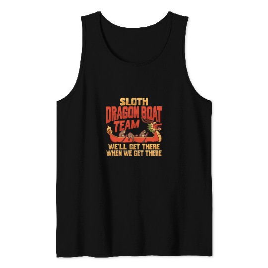 Sloth Dragon Boat Team Design for a Dragon Boat Paddler Tank Tops
