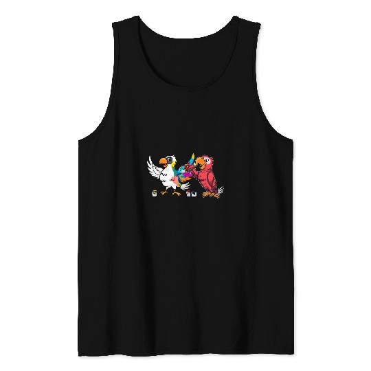 Parrot parrots birds art kids painting Tank Tops