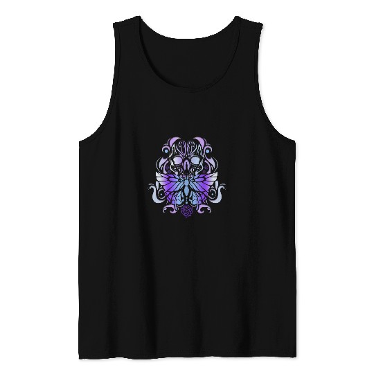 Occult Clothes Pastel Skull Wicca Women Moth Halloween Goth Tank Tops