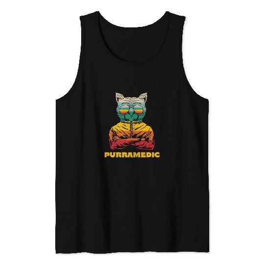 Purramedic Cat Lover Paramedic Kitten EMT Funny Cat Mom 23 Tank Tops