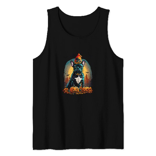 French Bulldog Halloween Costume Cute Frenchie Pumpkin Tank Tops