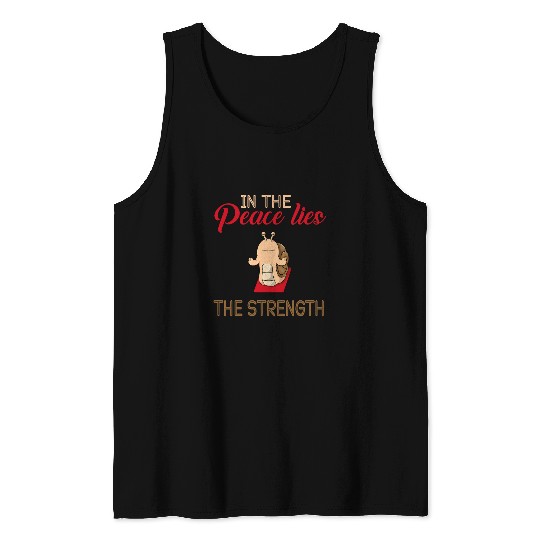 Peace Lies The Strength Snail Relaxation Snail Yoga Tank Tops