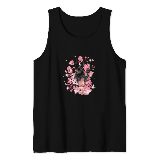 Heeler Cherry Blossom Flowers Tank Tops