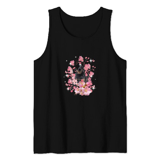 Heeler Cherry Blossom Flowers Tank Tops