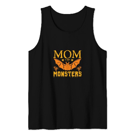 Lacrosse Gift Mom Of Monster Spider Night Bat Halloween Cute Tank Tops