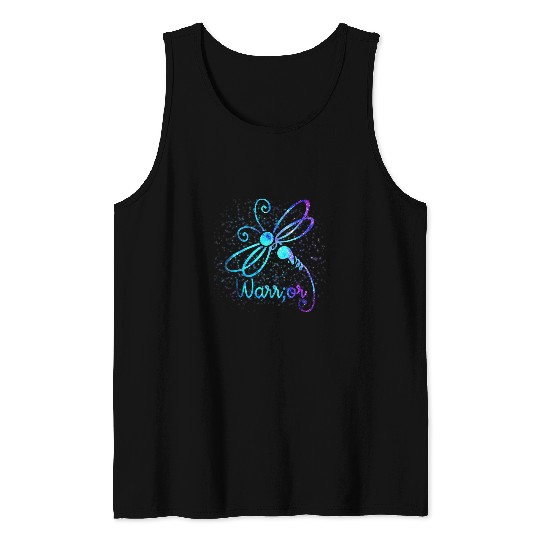suicides Prevention Awareness Dragonfly Semicolon 21 Tank Tops