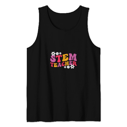 STEM Teacher Groovy Science Technology Engineering Math 21 Tank Tops