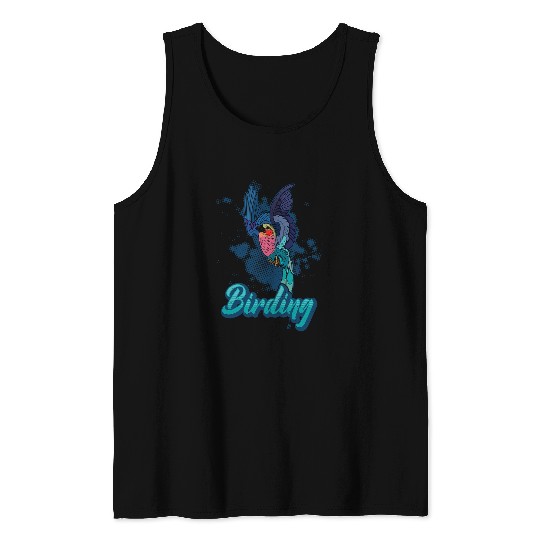 Birdwatching roller biologist wildlife ornithology birdlover 6 Tank Tops