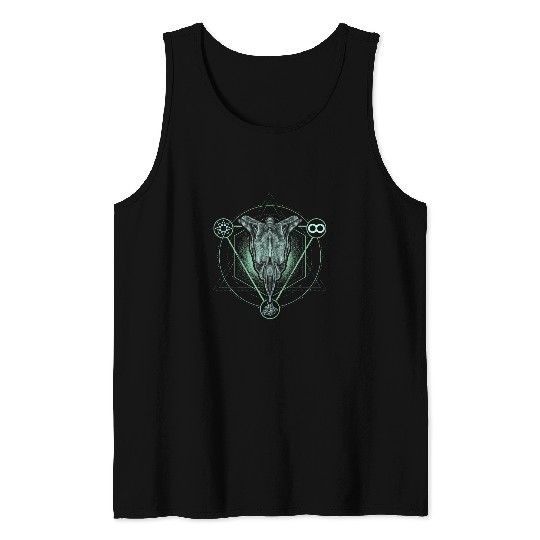 Goth Skull Shark Cult Sea Animal Marine Biology Shark Lovers Tank Tops