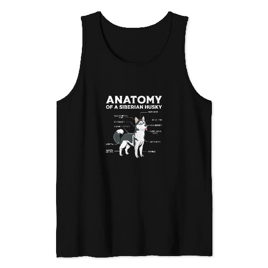 Funny Anatomy Husky Dog Lover Veterinary Students Tank Tops