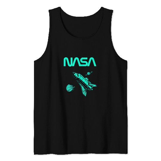Lacrosse Gift NASA Space Shuttle Saturn Planet Worm Logo 21 Tank Tops
