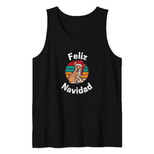 Feliz Navidad Merry Christmas Mexican Chihuahua Dog Puppy Tank Tops