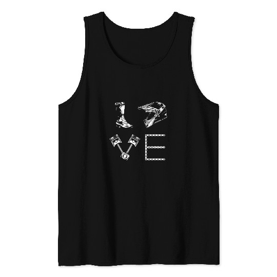 Love Motorcycle Parts Motocross Enduro Dirt Bike Biker Mx Tank Tops