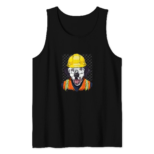 Dalmatian Construction Worker Dalmatian 227 Dalmatians Dog Tank Tops