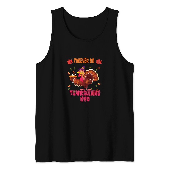 Turkey Autumn Fall Pumpkin Funny Thanksgiving Day 24 Tank Tops