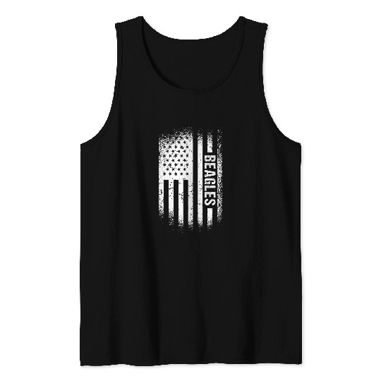 Dog Beagle Us Flag Tank Tops