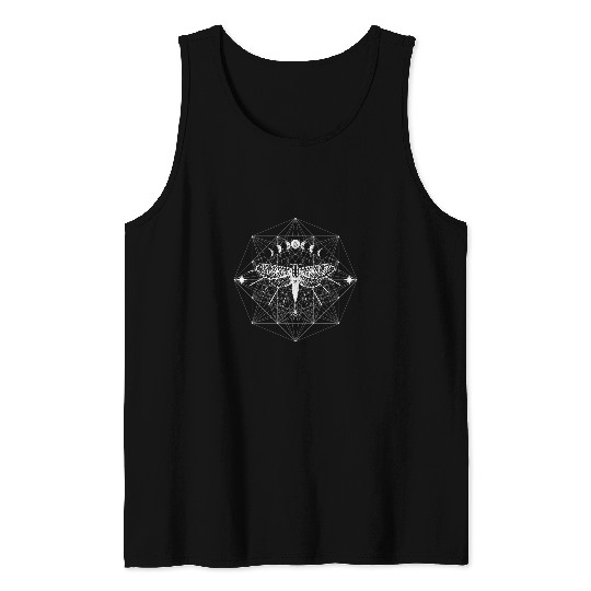 Moth moon phases magic stars astrology geometry Tank Tops