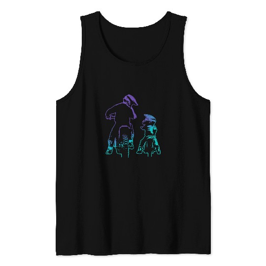 Dirt Bike Dad and Son Motocross Biking Tank Tops