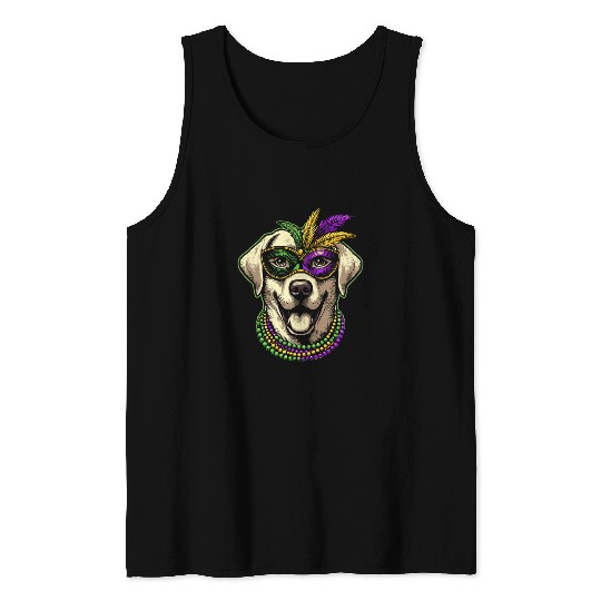 Funny carnivals Parade Labrador Retriever Dog Mardi Gras 1 Tank Tops
