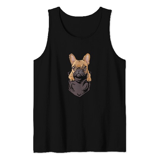 French Bulldog Frenchie In Pocket Dog Owners Tank Tops