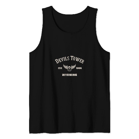 Devils Tower Wyoming Motorcycle Biker Tank Tops