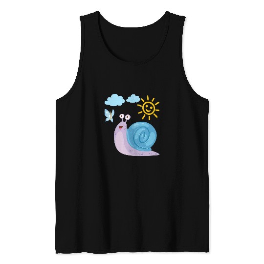 Summer sun and funny snail Tank Tops