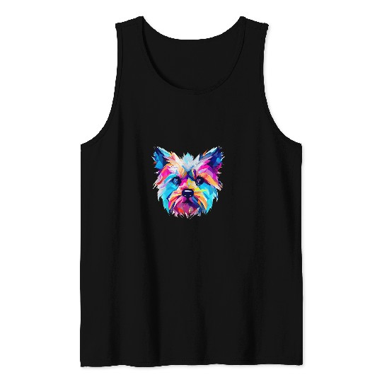 Cute Abstract Yorkshire Terrier Dog For Dog Lovers Tank Tops