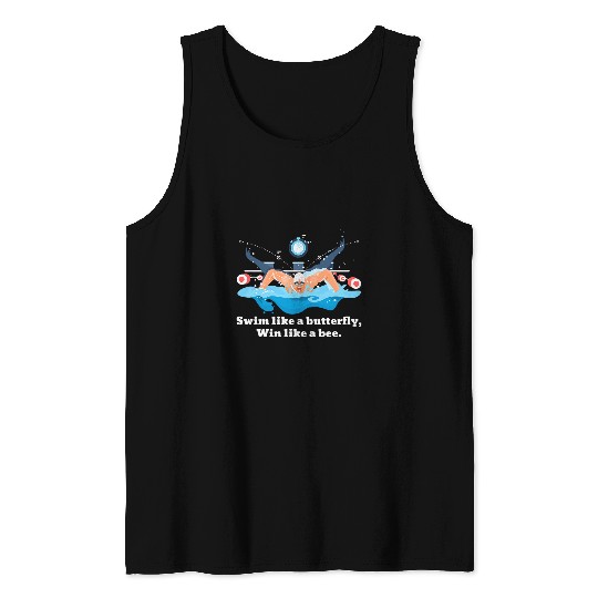 Swim Team Butterfly Win Pool Training Race Day Design Tank Tops