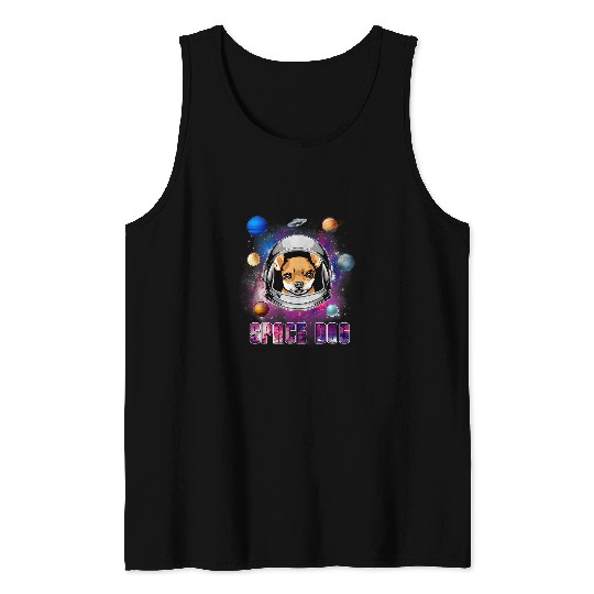 Chihuahua Astronaut Dog Space In Galaxy Funny Puppy Lover Tank Tops