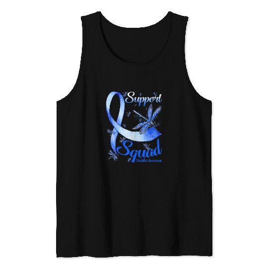 T1D Warrior Support Squad diabetess Awareness Dragonfly Tank Tops