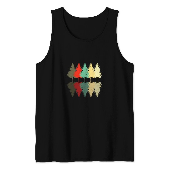 Forest Retro Trees Nature Hiker Forester Gift Outdoor Tank Tops