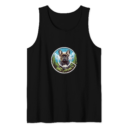 Colorado French Bulldog Cute Frenchie Dog in the Mountains Tank Tops