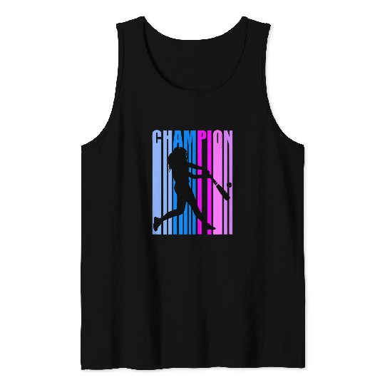 Cool Pink Baseball Champion Softball Player Team Coachs Kids Tank Tops