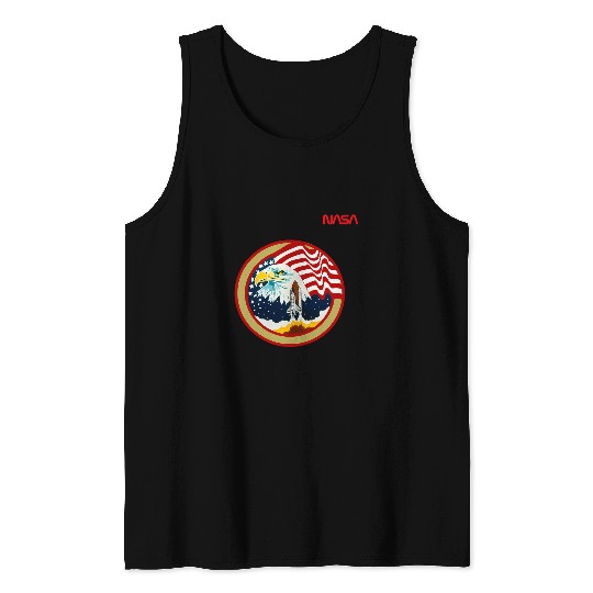 Lacrosse Gift NASA Space Shuttle STS 36 Mission Crew Worm Logo Tank Tops