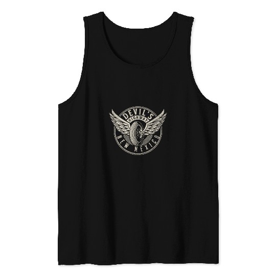 Devils Highway New Mexico Biker Motorcycle Trails Tank Tops